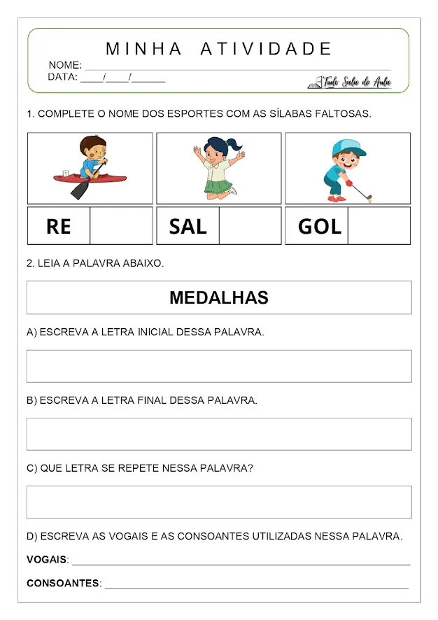 atividade alfabetização jogos olimpicos