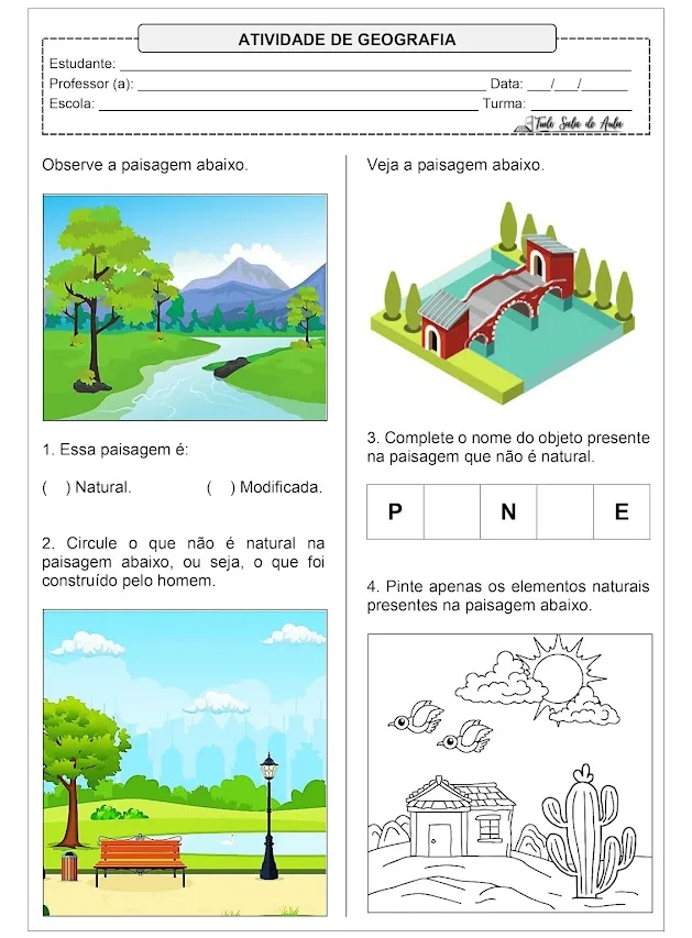 atividade sobre paisagem