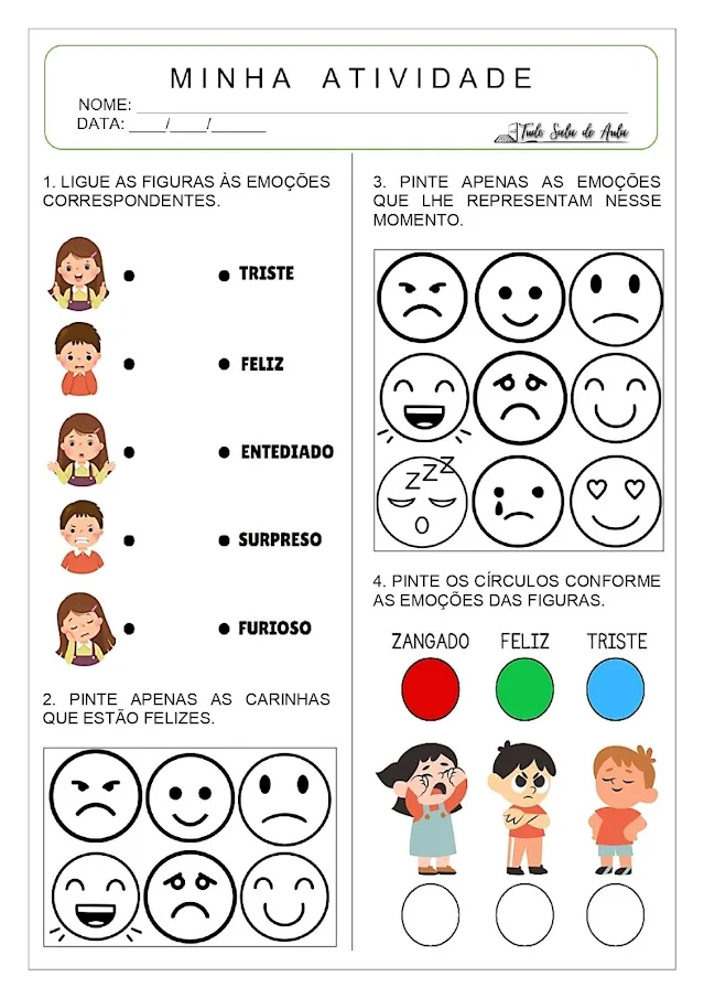 atividade sobre emoções