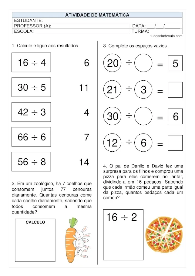 Contas de Divisão