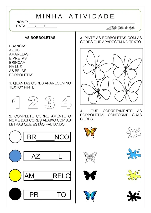 atividade sobre cores