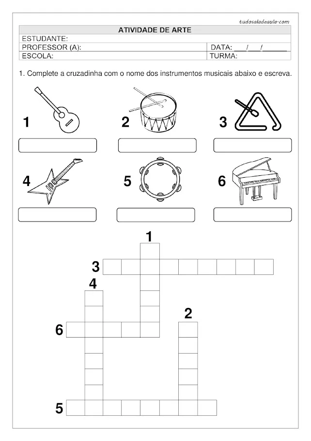 Atividade instrumentos musicais