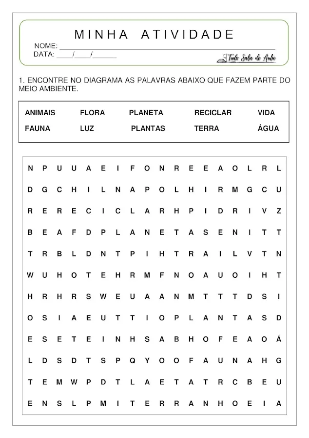 atividades sobre o meio ambiente na educação infantil