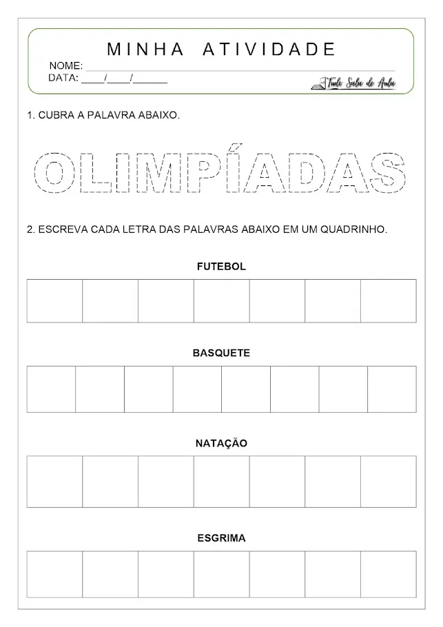 atividade jogos olímpicos