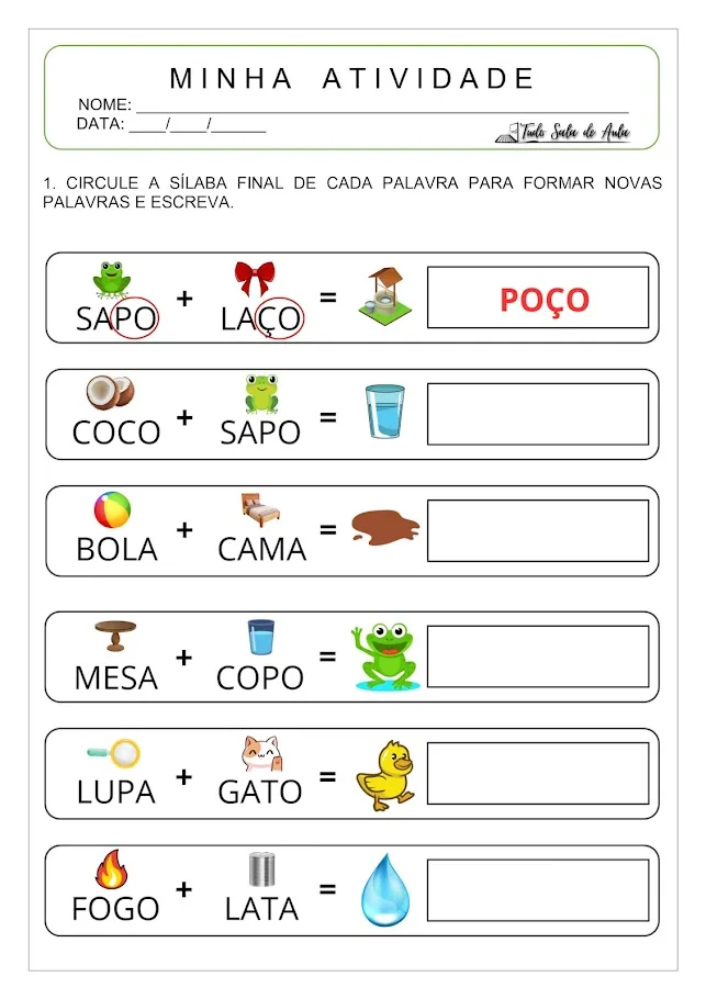 Atividades com Sílabas Simples para Alfabetização