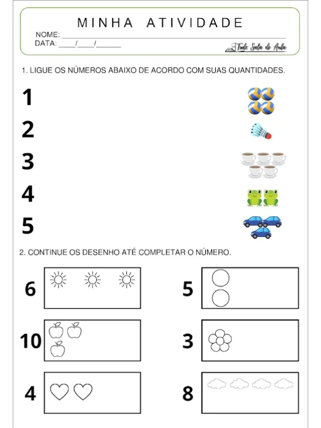 Atividades de Matemática para Educação Infantil de 5 anos