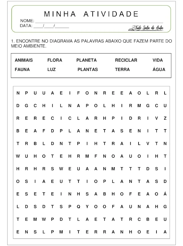 atividades sobre o meio ambiente na educação infantil