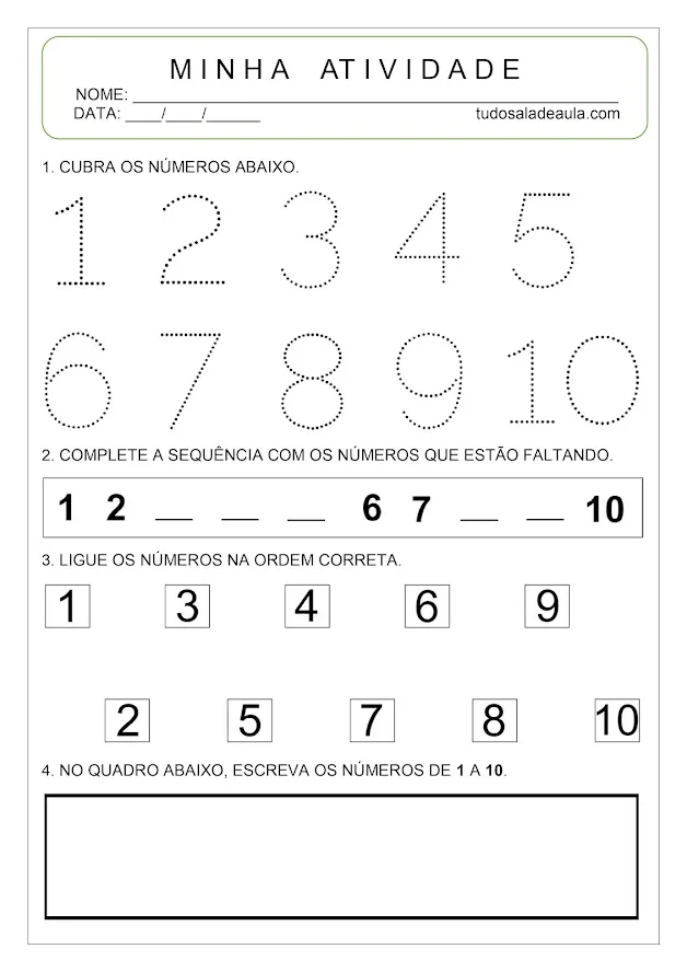 atividade de matemática educação infantil