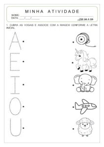 Atividades coordenação motora vogais