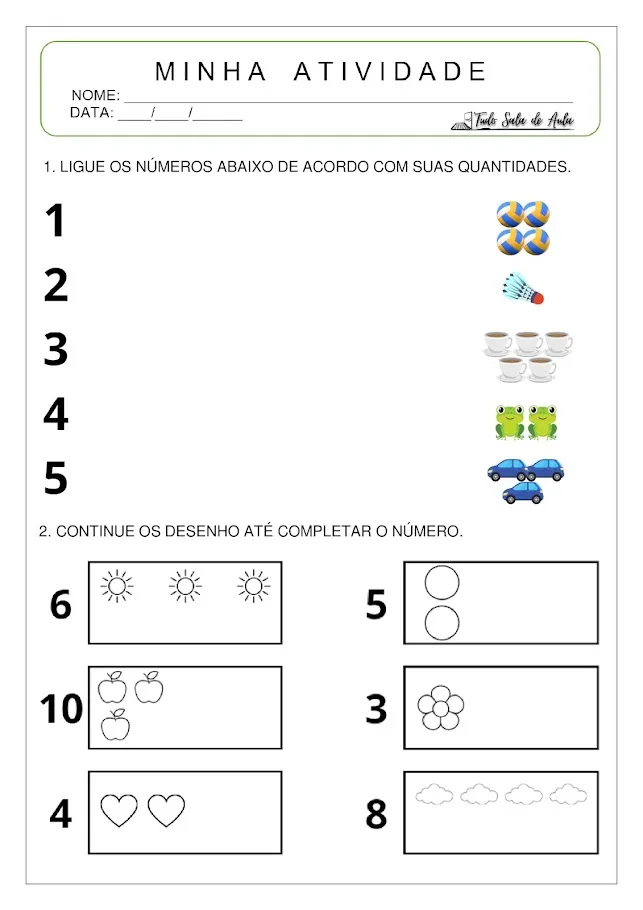 Atividades de Matemática para Educação Infantil de 5 anos