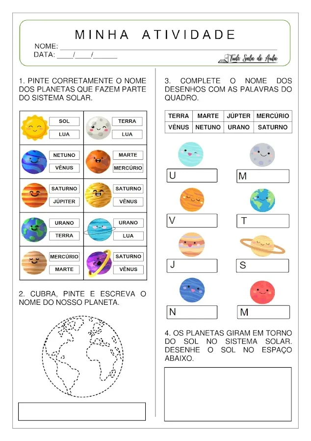 sistema solar educação infantil