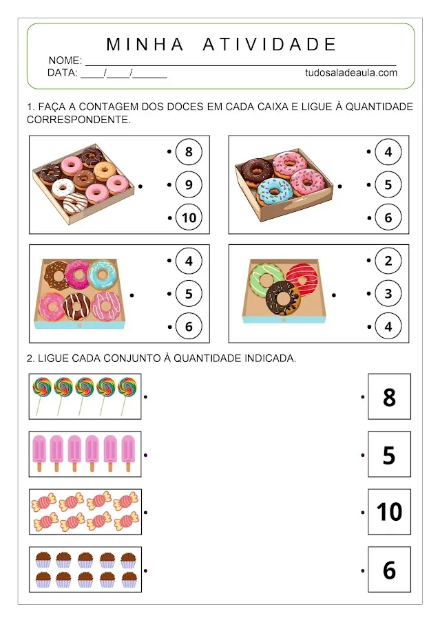 atividade de matemática educação infantil