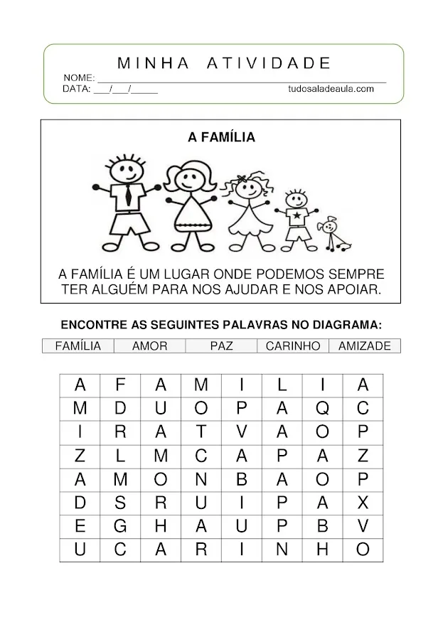 Atividades sobre Família