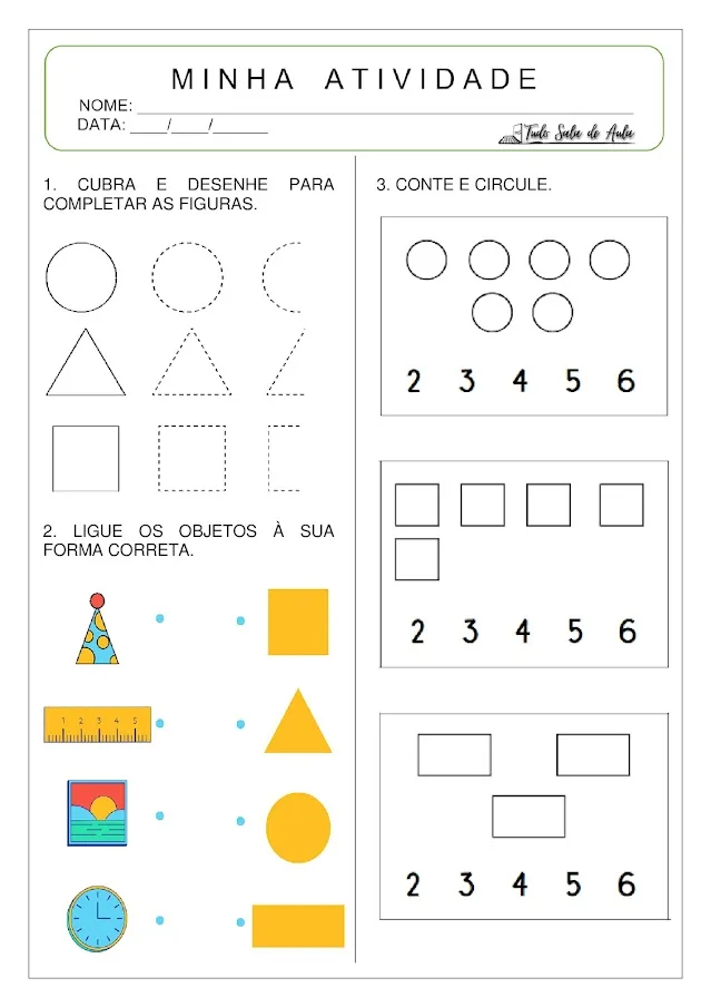 Atividade formas geométricas educação infantil