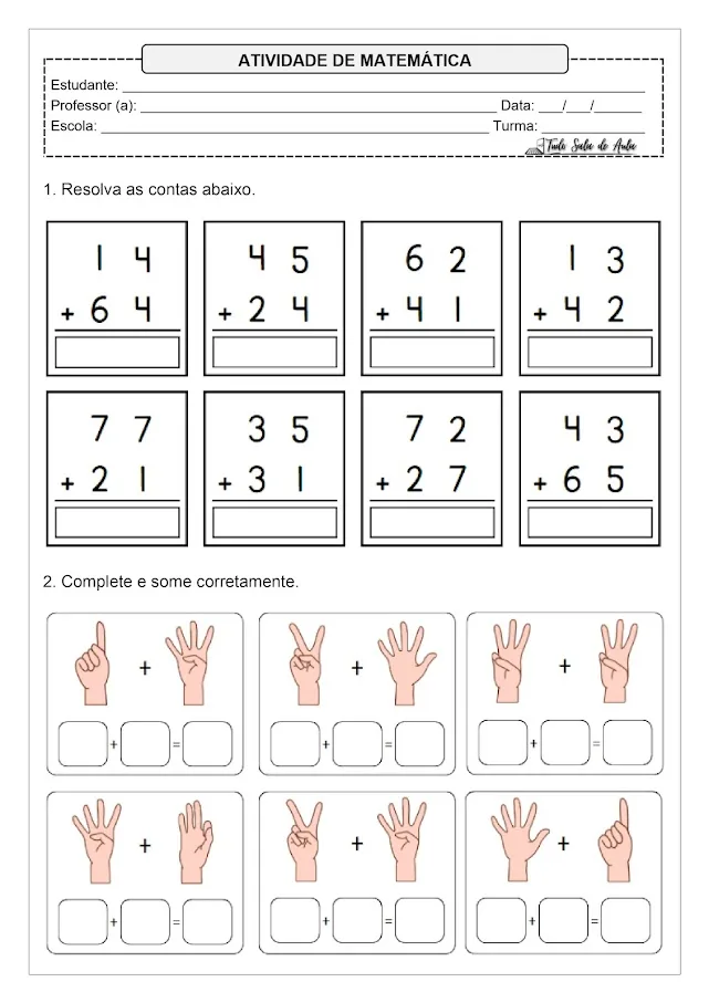 contas de somar