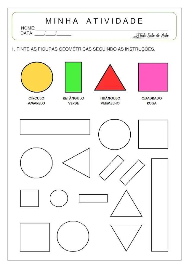 Atividade formas geométricas educação infantil