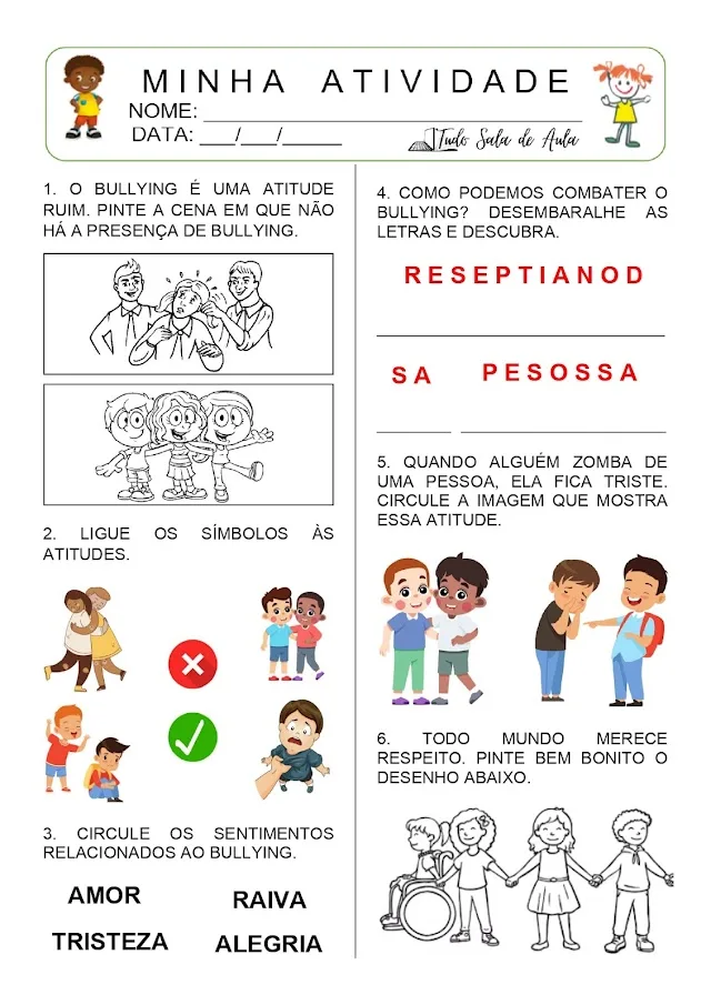 Atividades sobre Bullying