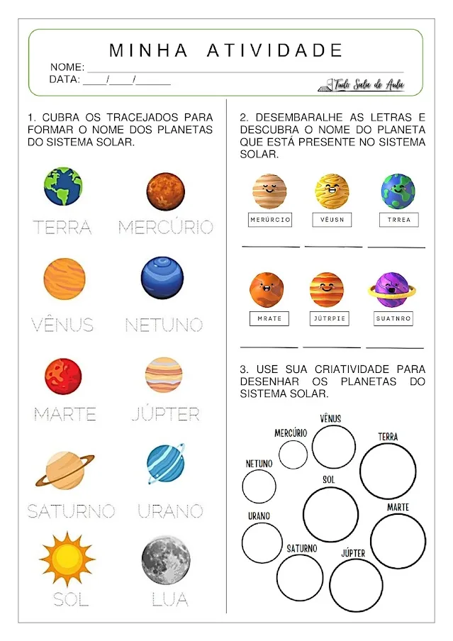 sistema solar educação infantil