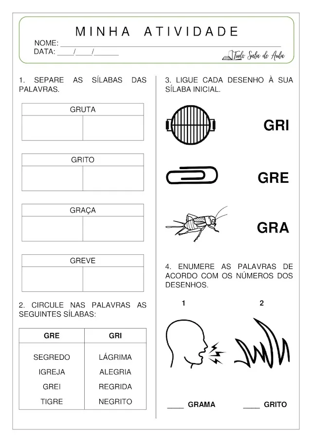 atividade sílabas complexas