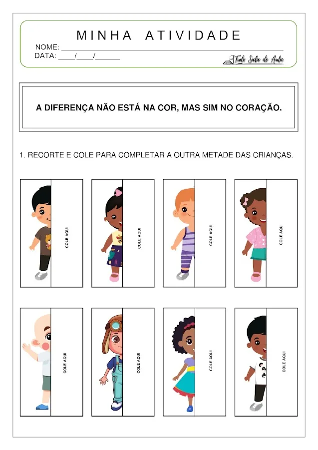 atividade sobre consciência negra educação infantil