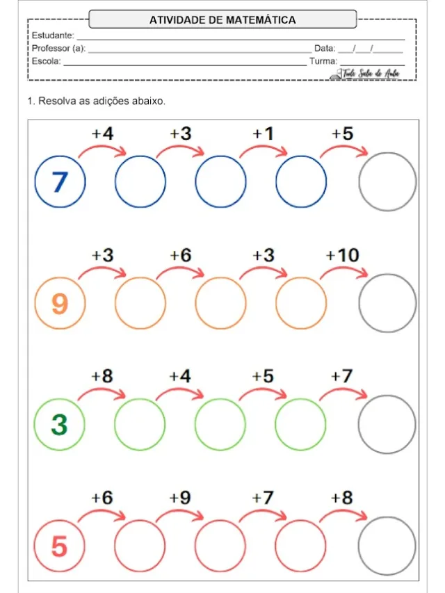 contas de somar