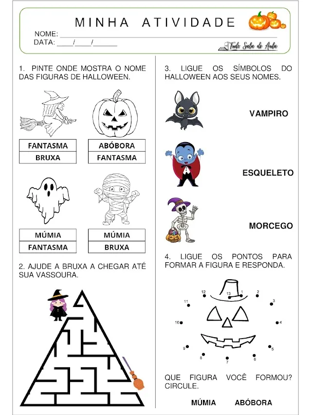 atividade halloween educação infantil