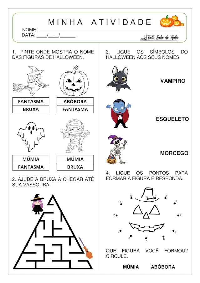 atividade halloween educação infantil