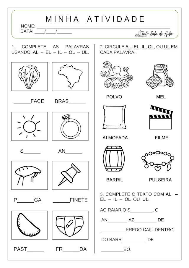 atividade sílabas complexas