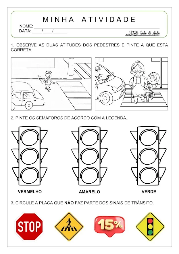 Atividades sobre o trânsito