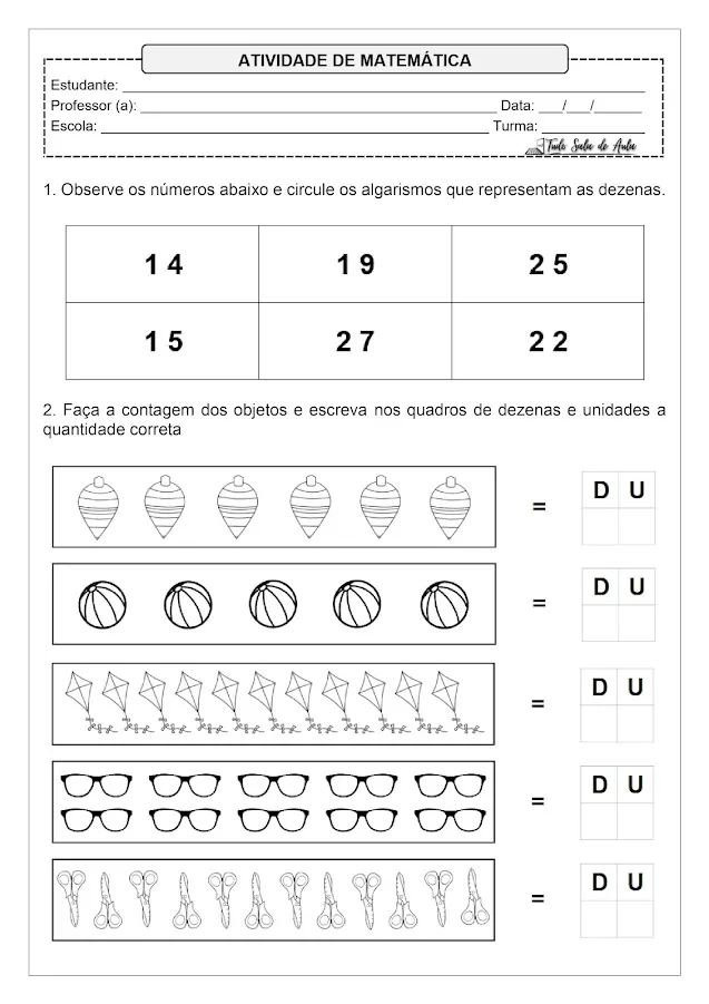 Atividade Dezenas e Unidades