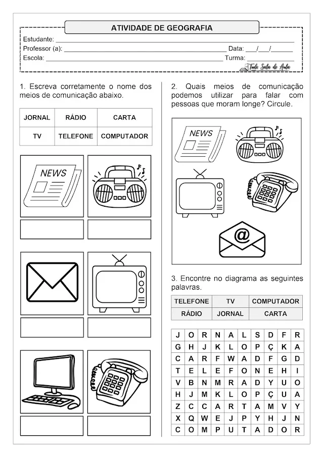 atividade de geografia