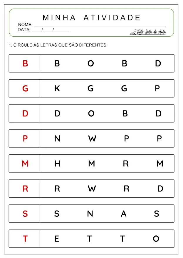 Atividade adaptada para alunos especiais