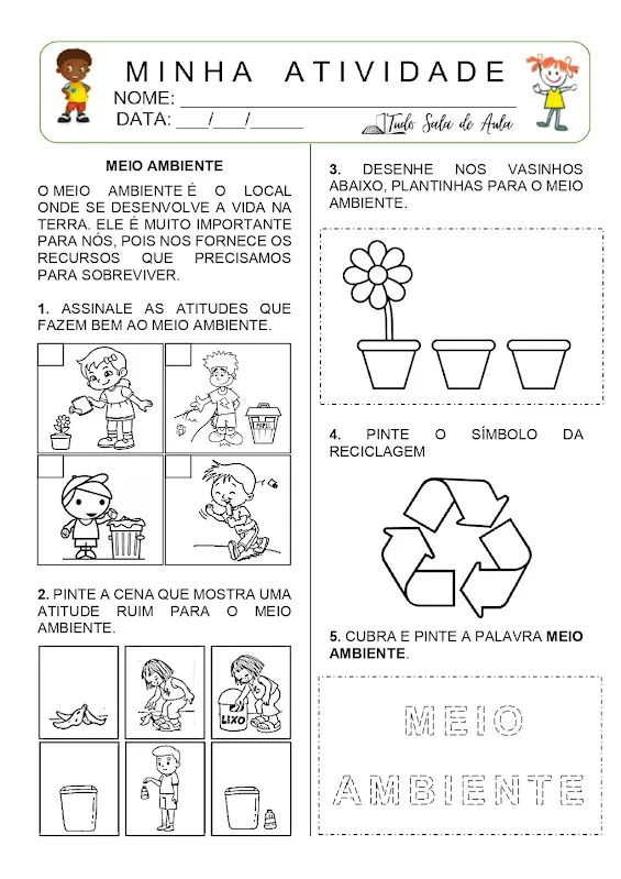 atividades sobre o meio ambiente na educação infantil