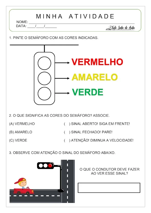 Atividades sobre o trânsito