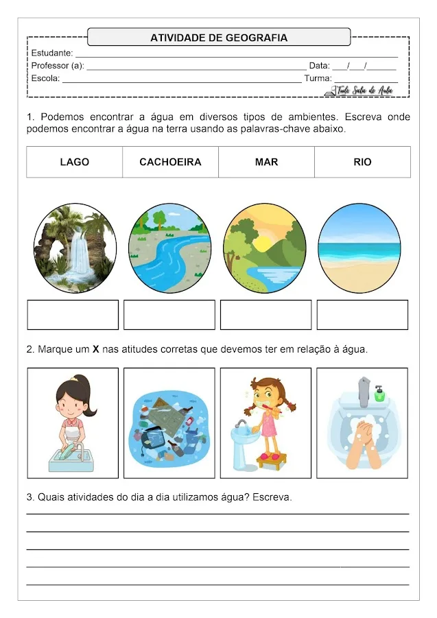 atividade de geografia