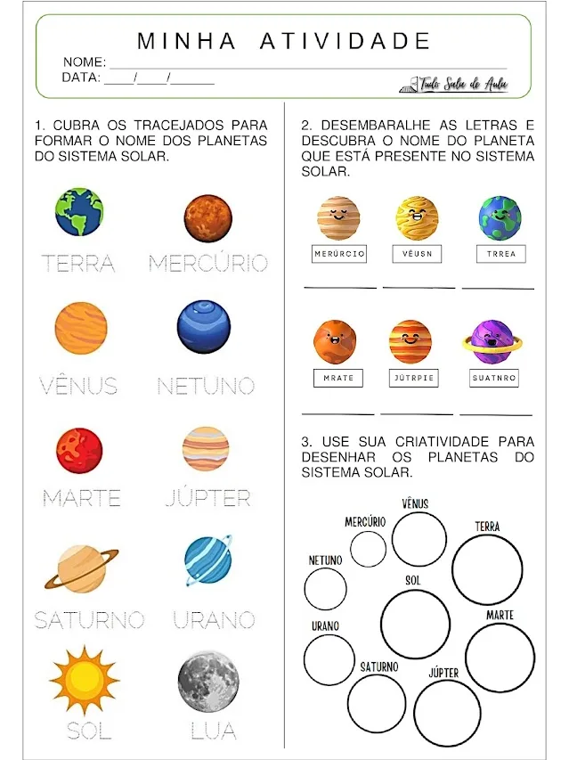 sistema solar educação infantil