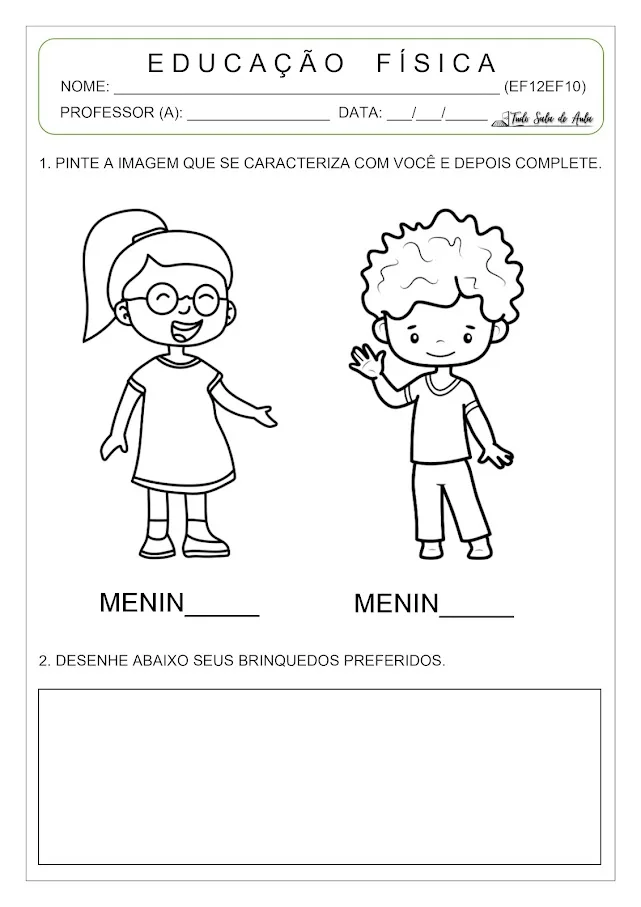 atividade de educação física 1 ano