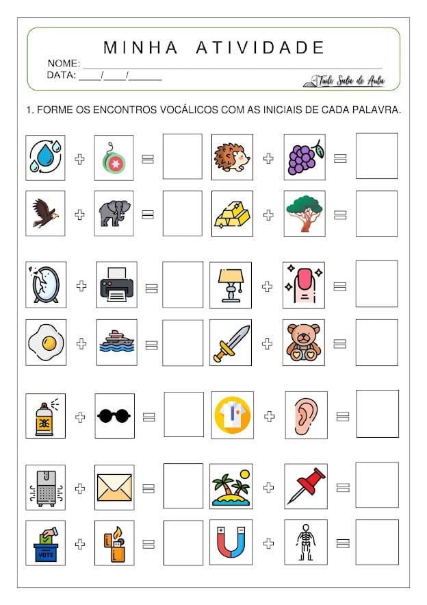 atividades de encontros vocálicos