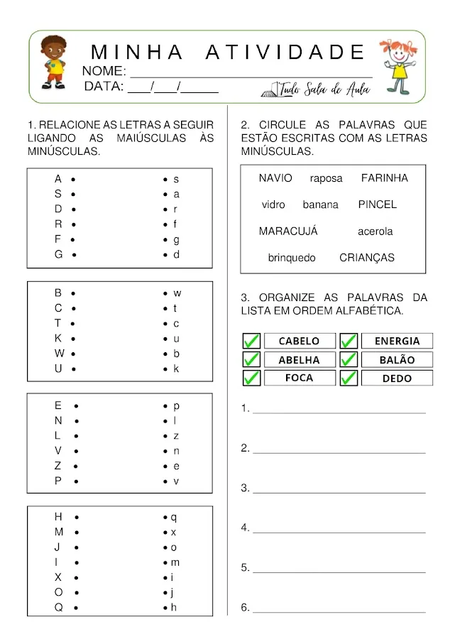 Atividades de Alfabetização 4 anos