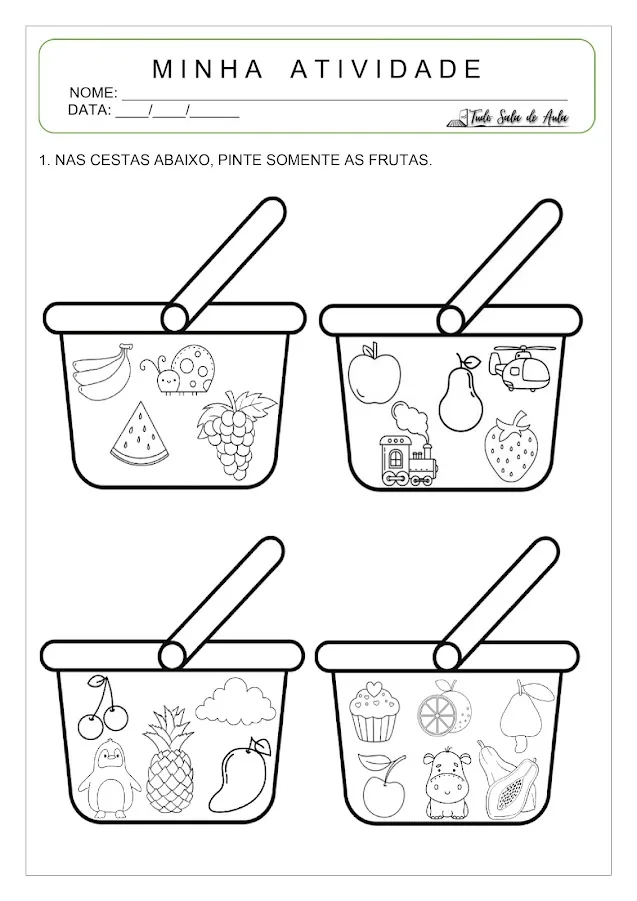 atividade frutas educação infantil