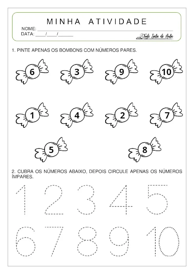 Atividades de Matemática para Educação Infantil de 5 anos