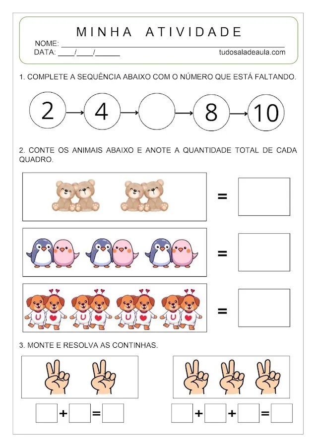 atividade de matemática educação infantil