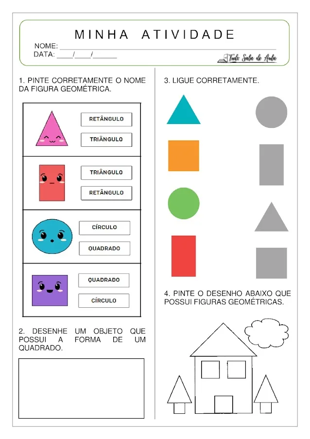 Atividade formas geométricas educação infantil