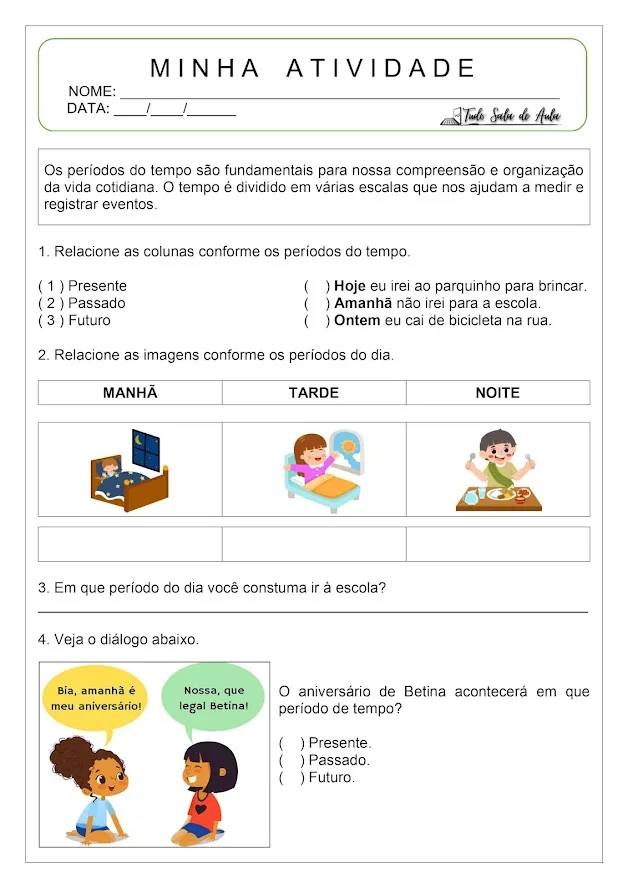 atividades de história 1 ano fundamental