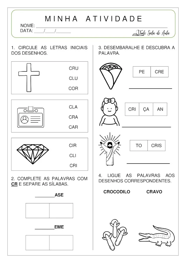 atividade sílabas complexas