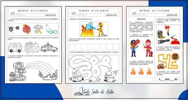 Atividades sobre o Dia do Bombeiro para Imprimir