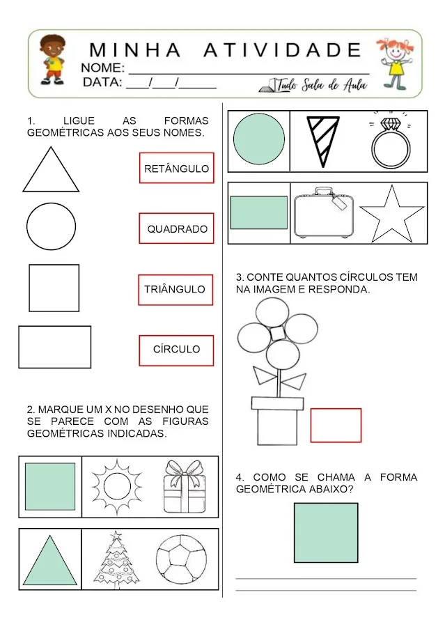 Atividade formas geométricas educação infantil