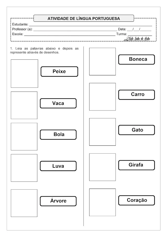 Atividade de Alfabetização Nível Silábico