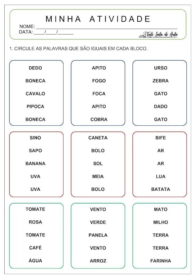 Atividade adaptada para alunos especiais