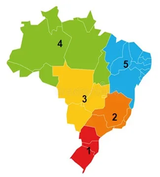 mapa regiões